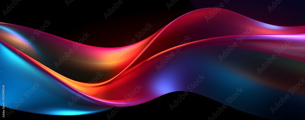 Fototapeta premium Abstract background with glowing wavy shape colorful light effect. colorful wave with colorful light inside suitable for banner, cover.
