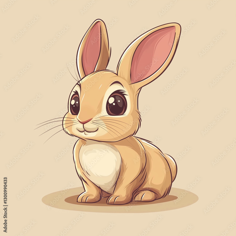 Fototapeta premium Cute rabbit cartoon vector illustration
