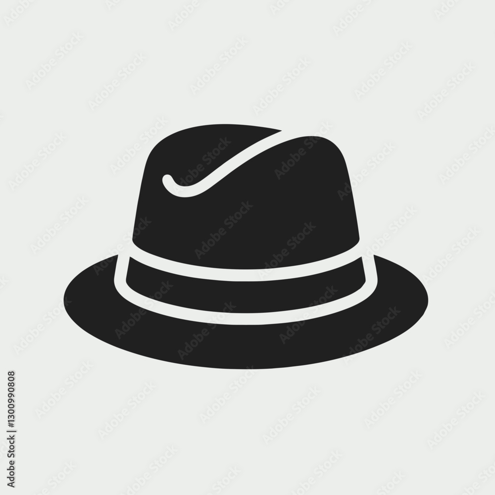 very simple flat and single minimalist Hat Silhouette in black on a white background very simple flat and single minimalist Hat Silhouette in black on a white background