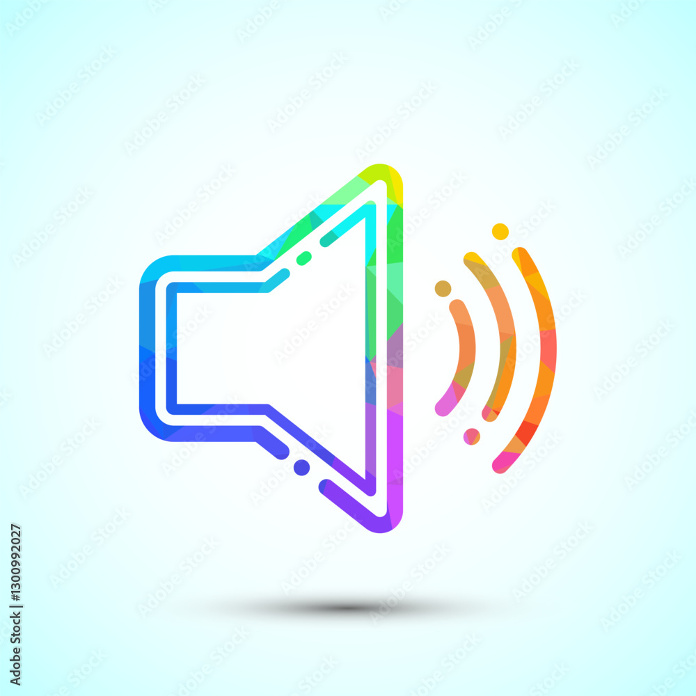 Volume icon design illustration, Sound icon for apps and websites, low poly style Volume icon design illustration, Sound icon for apps and websites, low poly style