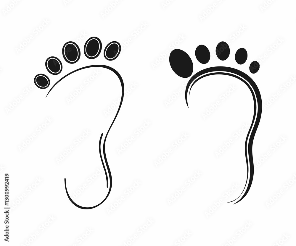Stylish Black and White Footprints Design Stylish Black and White Footprints Design