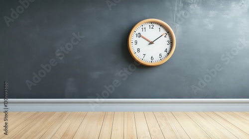 Wallpaper Mural A wooden framed wall clock displays the current time precisely Torontodigital.ca