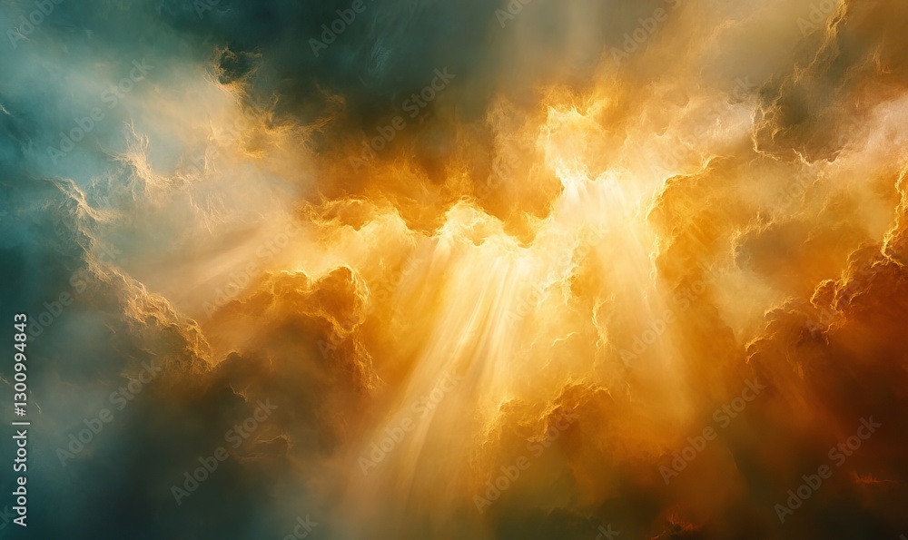 Fototapeta premium sun rays break through the clouds.