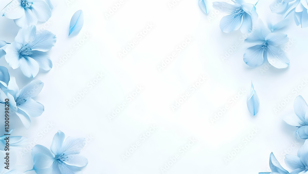 Light blue flowers on a white background Light blue flowers on a white background