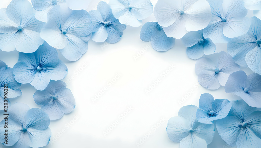 Light blue flowers on a white background Light blue flowers on a white background