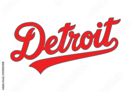 Hand drawn vector text "Detroit" on white background