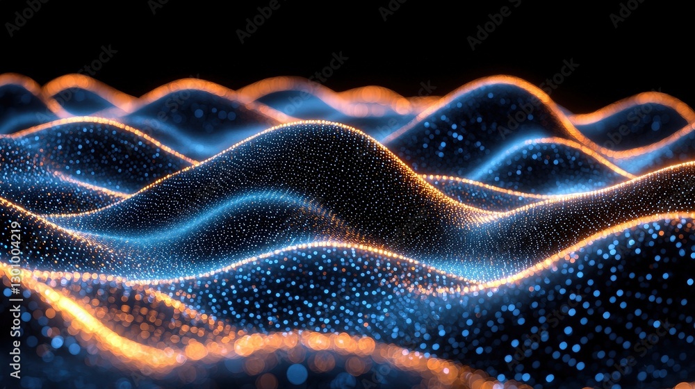Obraz premium Glowing Waves Abstract Background
