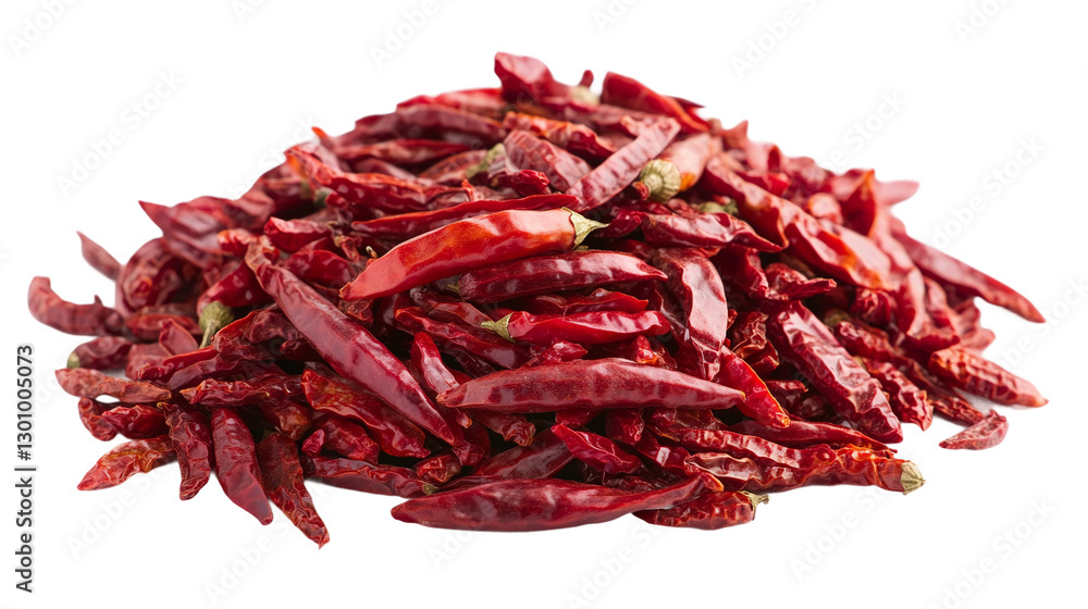 Fototapeta premium Isolated red chili pepper with transparent background, ideal for spicy food design projects, recipe books, and culinary marketing campaigns.