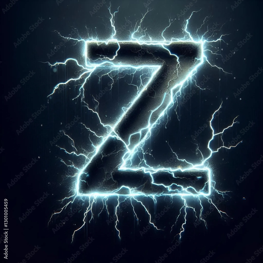 Fototapeta premium Lettre Z éclair et foudre