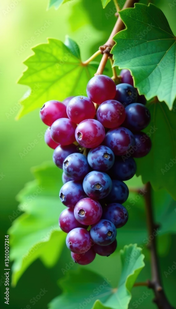 Fresh purple grapes on a green leafy background, landscape, grapes Fresh purple grapes on a green leafy background, landscape, grapes