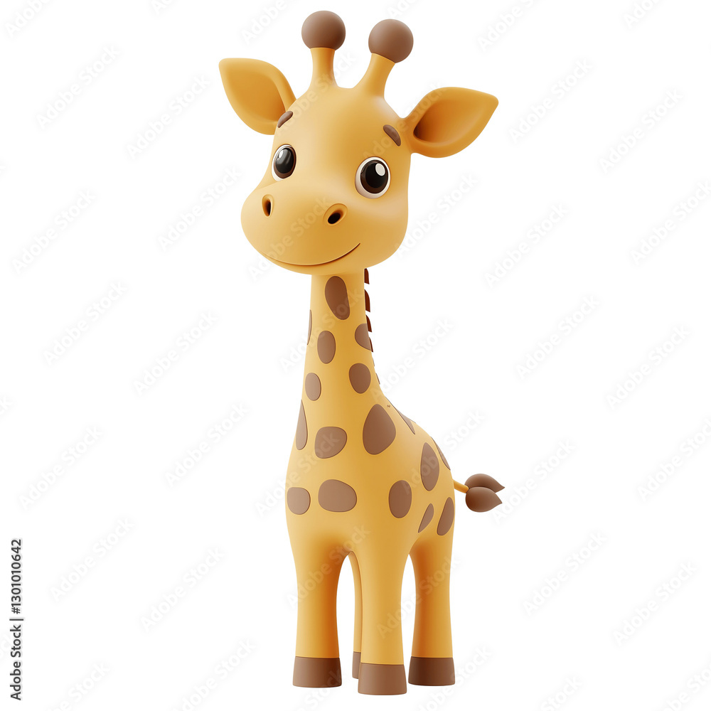 Adorable 3D render of a cartoon giraffe with a friendly expression. Cute minimalist character for kids projects and designs on a transparent background. Adorable 3D render of a cartoon giraffe with a friendly expression. Cute minimalist character for kids projects and designs on a transparent background.