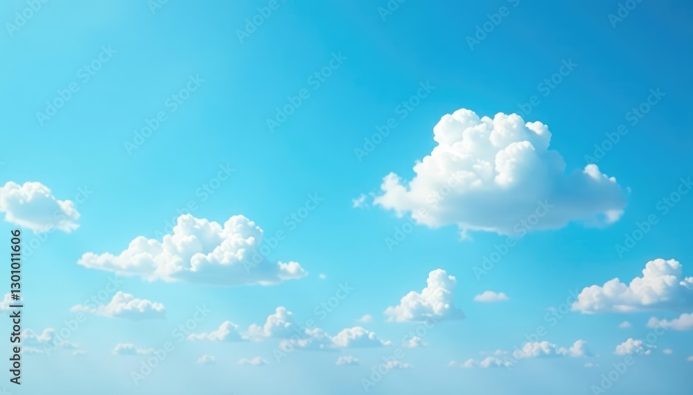 Soft and puffy white clouds scattered in the cerulean sky, white clouds, light, airy Soft and puffy white clouds scattered in the cerulean sky, white clouds, light, airy