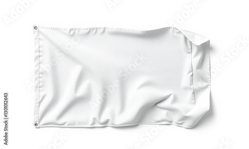 blank white flag mockup, perfect for design projects or presentations, showcasing smooth fabric texture and realistic folds. Ideal for branding or promotional use