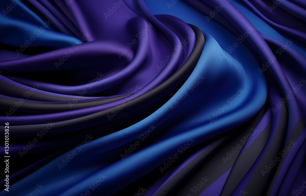 Fototapeta premium dark blue satin silk background. fabric with blue and black lines