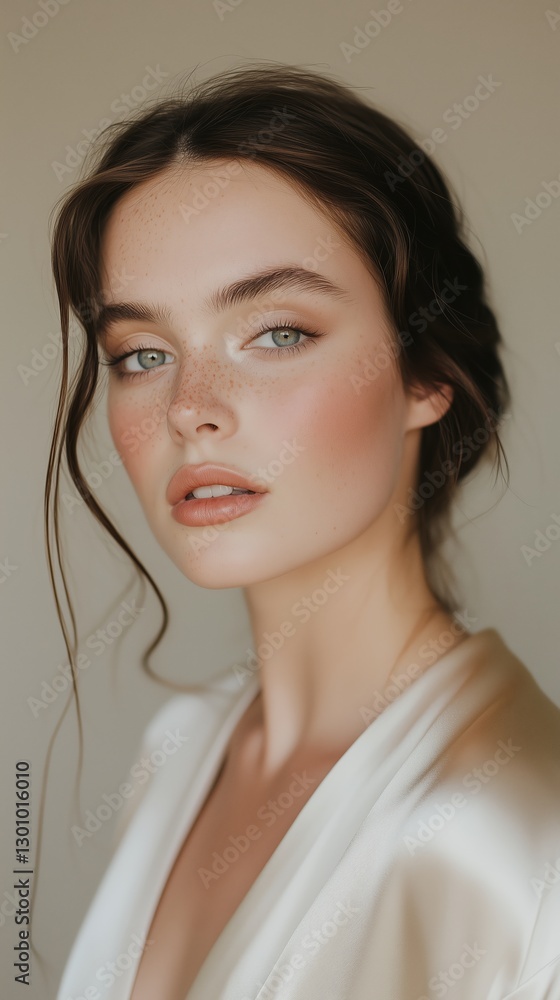 Elegant Bride with Natural Glam Makeup and Flawless Skin Elegant Bride with Natural Glam Makeup and Flawless Skin