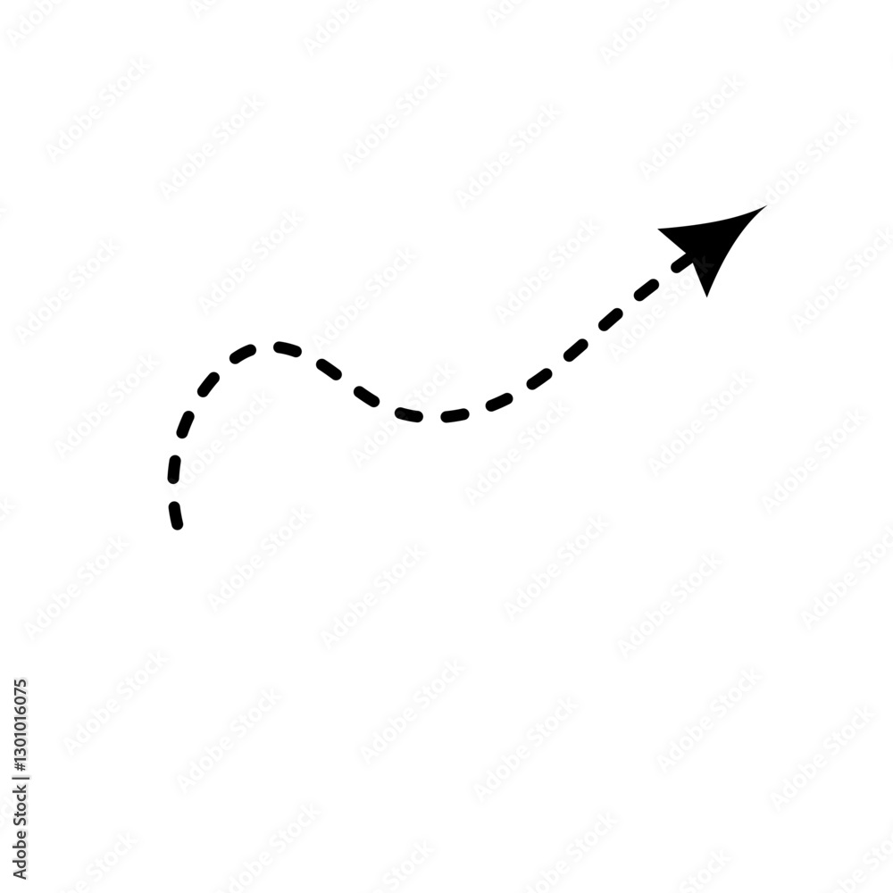 Black dash arrow on transparent background. Dashed style arrow icon for your design Black dash arrow on transparent background. Dashed style arrow icon for your design