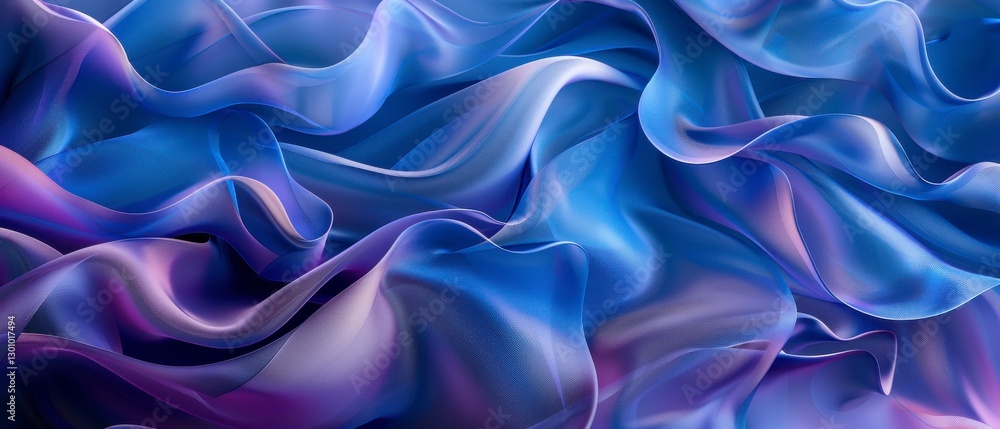 Fototapeta premium Abstract Blue and Purple Fabric Texture with Soft Waves and Folds