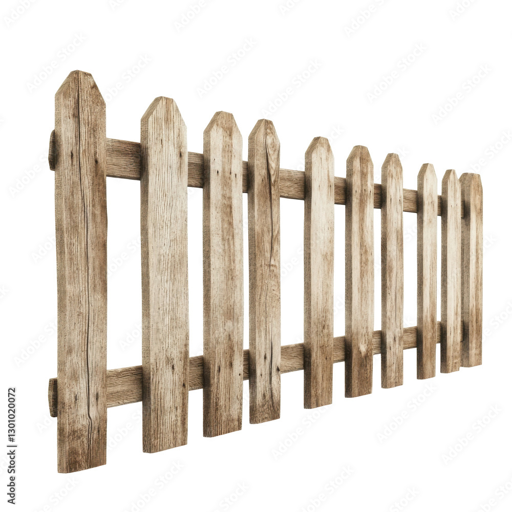 Rustic Wooden Fence On transparent background Rustic Wooden Fence On transparent background