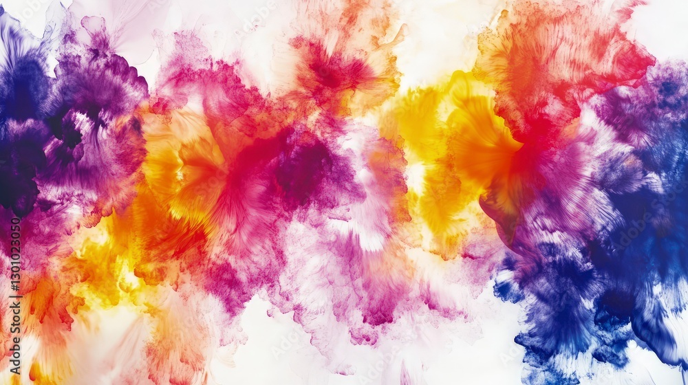 Fototapeta premium Tie-dye pattern vibrant colors and white background 