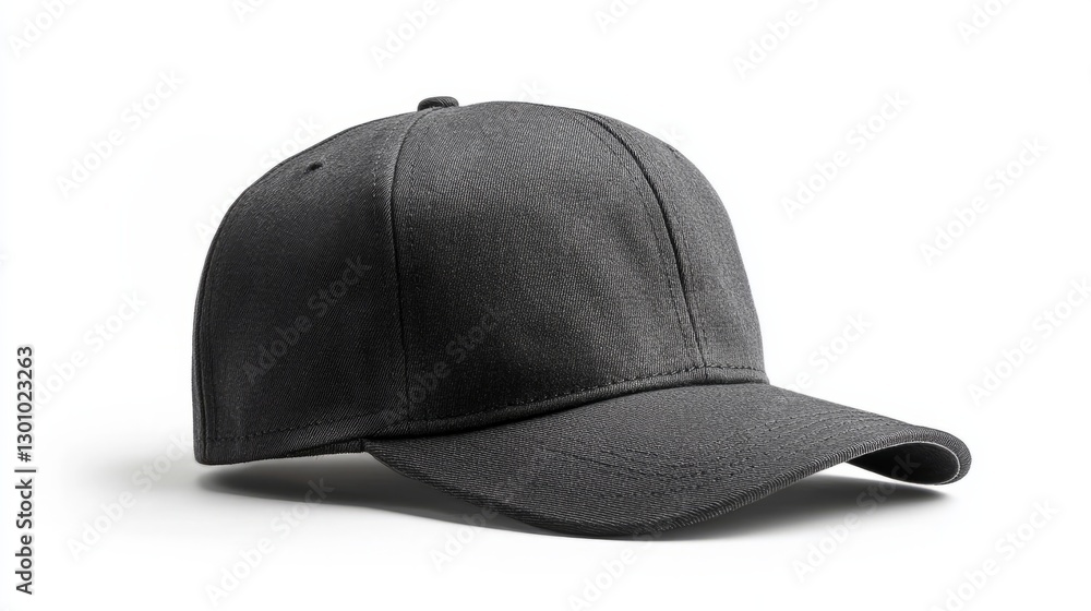 A minimalist snapback in dark charcoal, isolated white background A minimalist snapback in dark charcoal, isolated white background