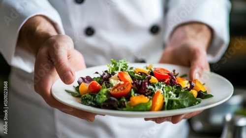 Chef Presenting a Delicious and Healthy Salad