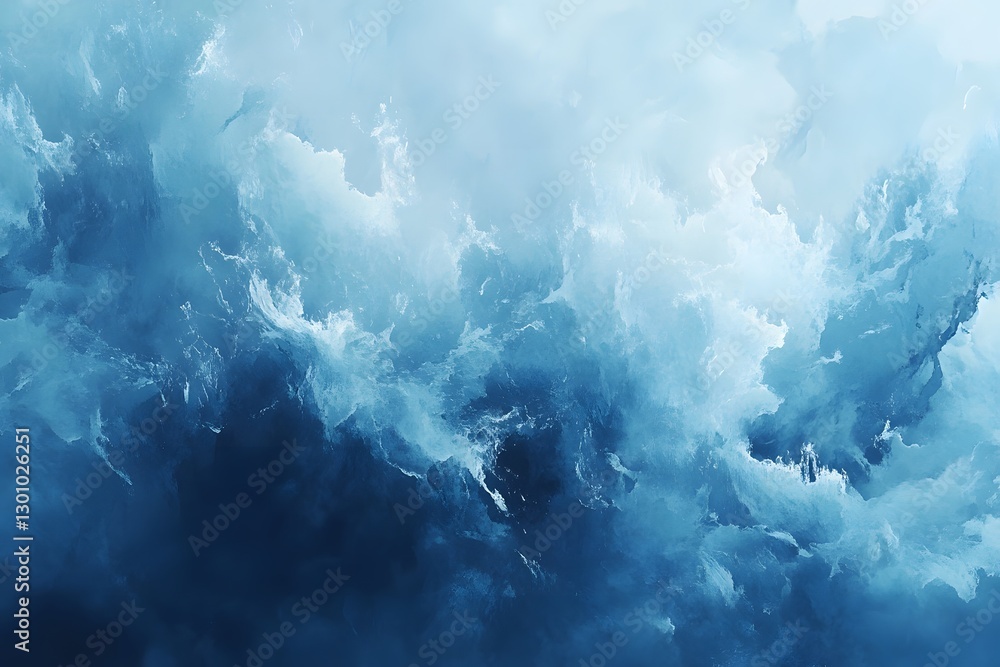 Naklejka premium Soft Pastel Blue Watercolor Brushstroke with Crisp Clean Edges for Elegant Designs