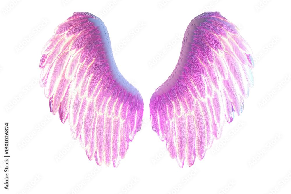 Decorative wings with a gradient of pink shades for creative projects or artistic displays Decorative wings with a gradient of pink shades for creative projects or artistic displays