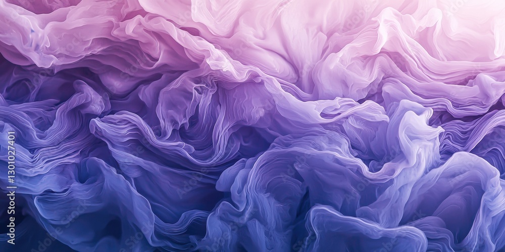 Fototapeta premium Abstract purple and blue background with flowing waves of smoke, creating an ethereal atmosphere for design or decoration