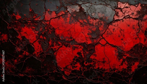 Heavy grunge background with red and black hues, resembling rusted metal with deep corrosion, widescreen