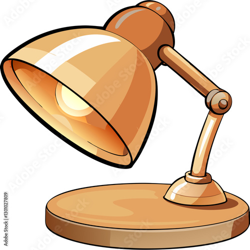 Wooden desk lamp illustration