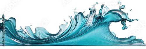 Dynamic turquoise wave captured in motion, showcasing fluidity and artistry at its peak