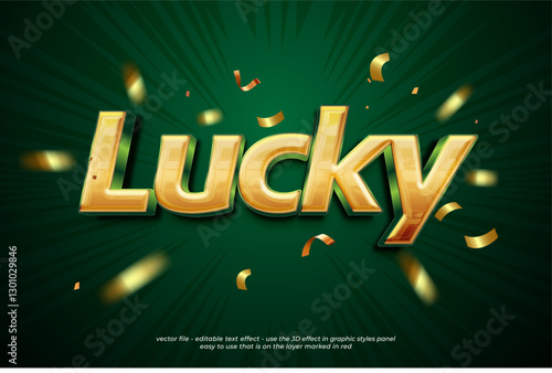 Editable text effects lucky with 3d style