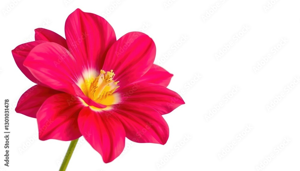 A single, vibrant bloom isolated against a pure white backdrop, blossom, closeup A single, vibrant bloom isolated against a pure white backdrop, blossom, closeup