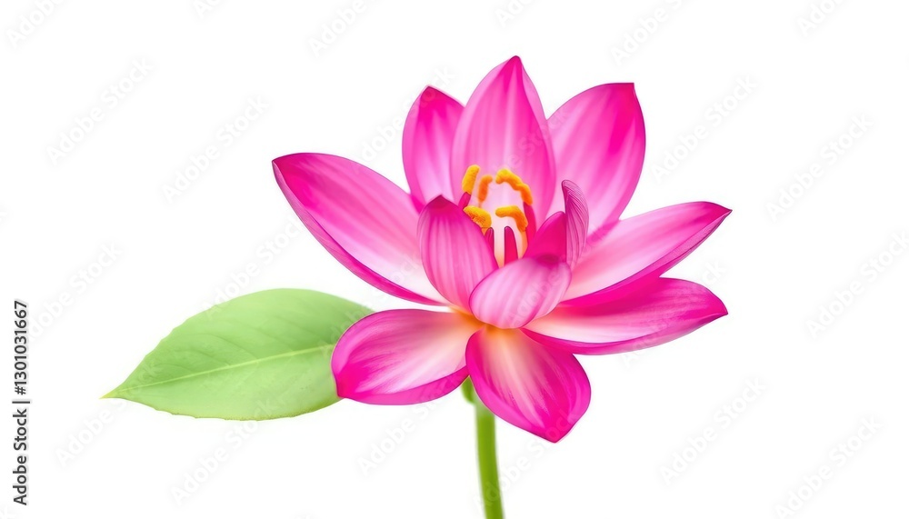 A single vibrant bloom, petals perfectly formed, isolated against a pure white backdrop, high resolution, nature A single vibrant bloom, petals perfectly formed, isolated against a pure white backdrop, high resolution, nature