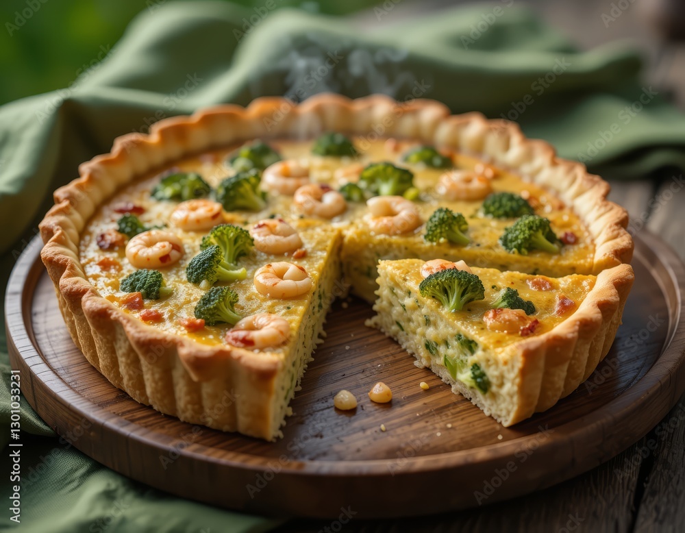 french rustic laurent quiche with roasted broccoli and shrimp french rustic laurent quiche with roasted broccoli and shrimp