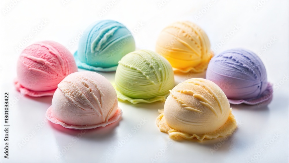 Obraz premium ice cream scoops on white background