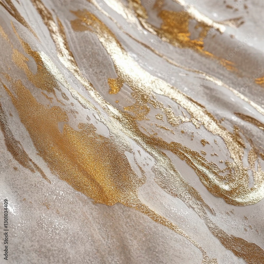 Obraz premium Abstract Gold and White Swirling Marble Texture