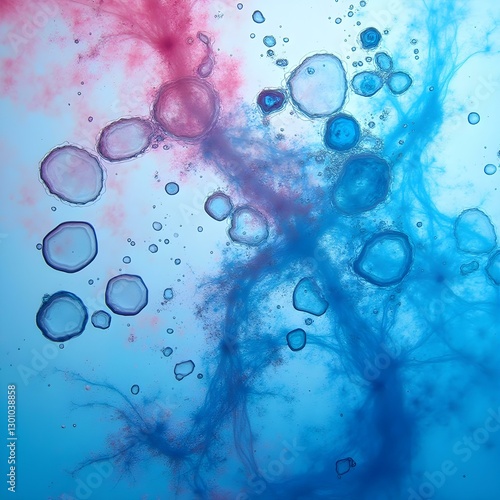 Clear blue water bubbles, oxygen, ocean