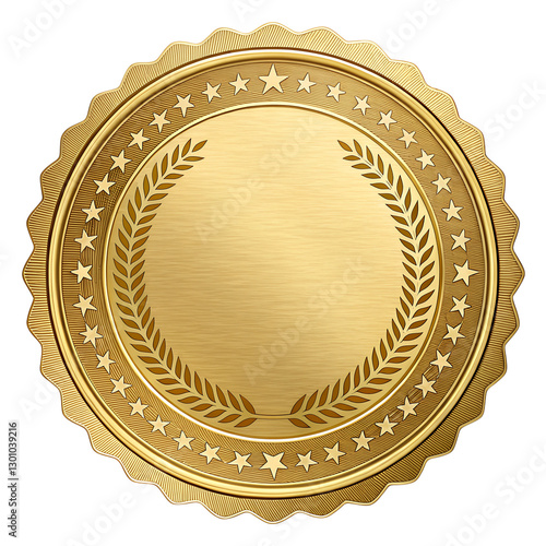 Anniversary golden label white background