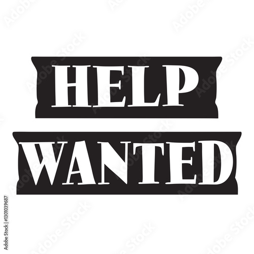 Help Wanted sign on black background
