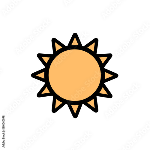 Bright sun illustration with rays, vibrant energy and optimism