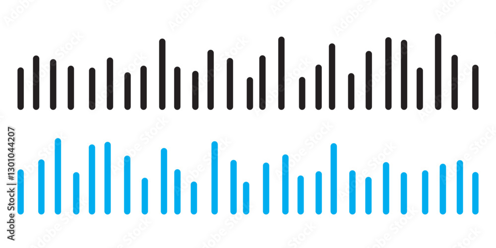 Sound wave set. Sound waves, Equalizer, Audio waves, Radio signal, Music. Recording. Vector illustration Sound wave set. Sound waves, Equalizer, Audio waves, Radio signal, Music. Recording. Vector illustration