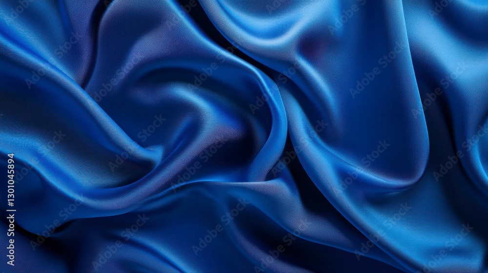 Obraz premium Abstract Blue Fabric Texture Elegant Draped Material with Rich Color and Soft Folds