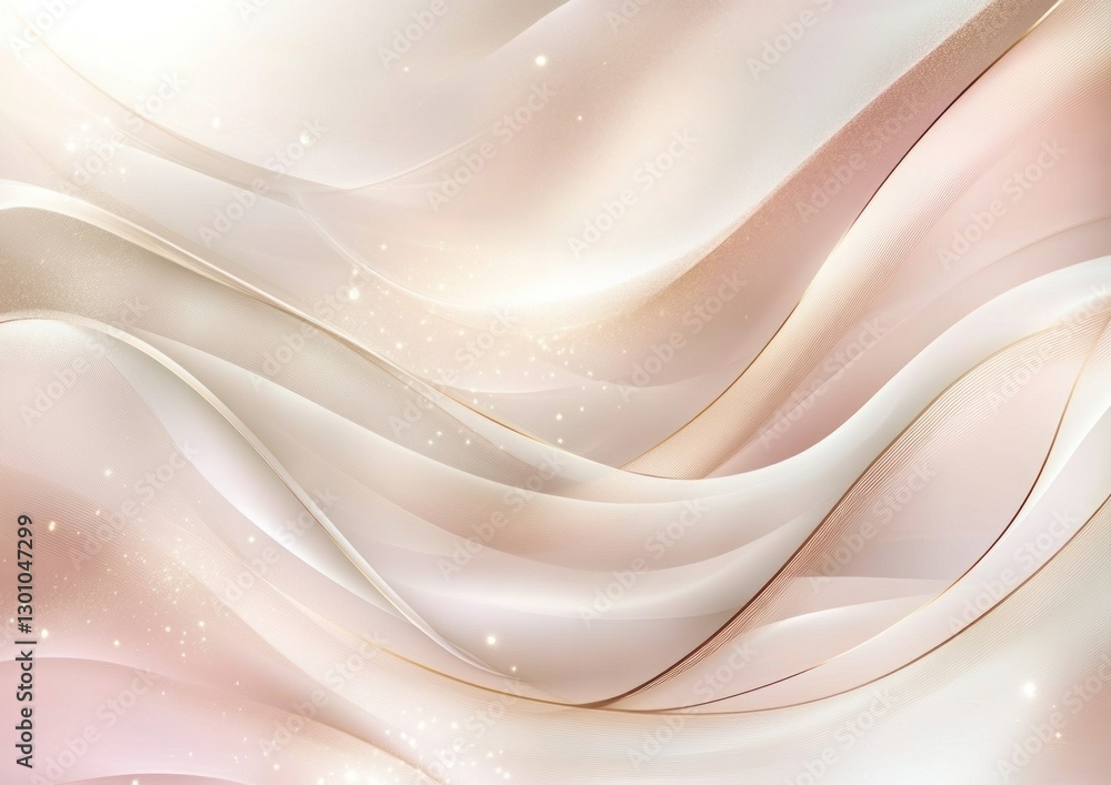 Obraz premium Elegant flowing silk fabric with gold lines and soft light.