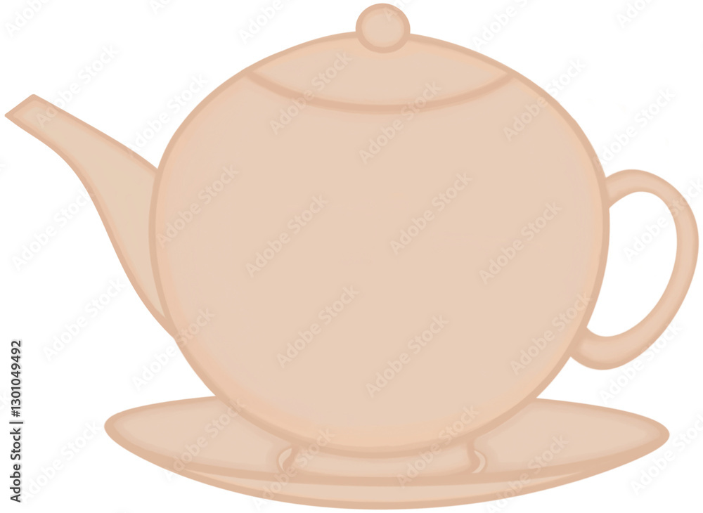 Obraz premium Lovely style and colors of creamy ceramic teapot of hot coffee or tea or water.