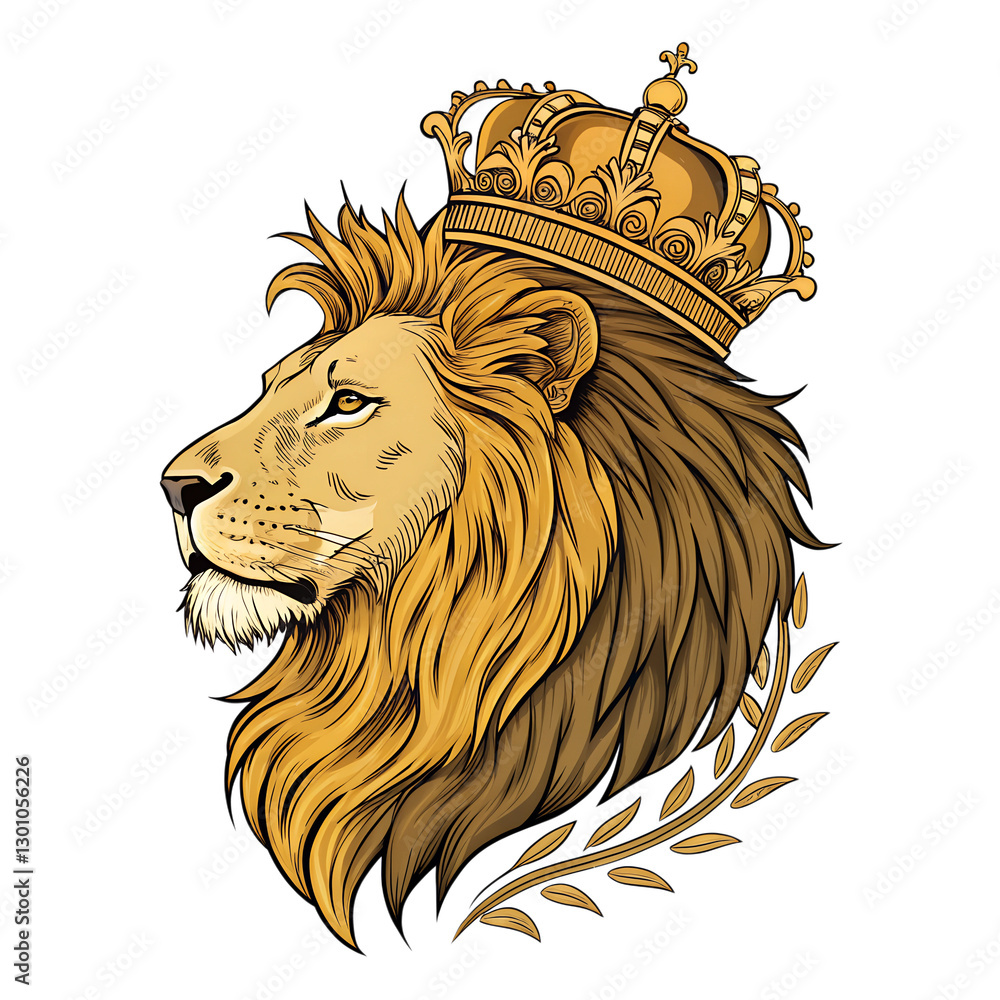 Obraz premium lion head vector illustration