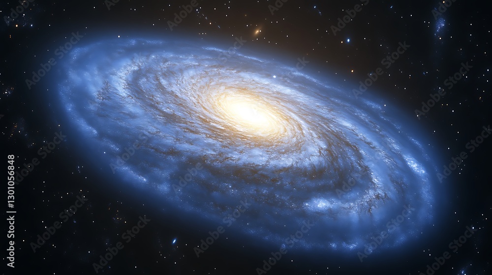 A Stunning Blue Spiral Galaxy in Deep Space A Stunning Blue Spiral Galaxy in Deep Space