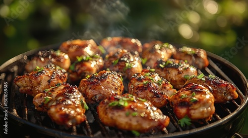 Wallpaper Mural Grilled chicken, summer BBQ, garden setting Torontodigital.ca