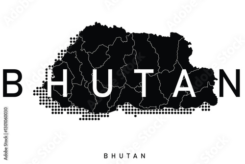 bhutan map illustration vector