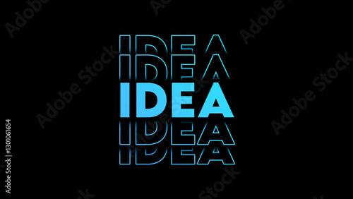 IDEA text .Modern calligraphic text for use in greeting card, banner template, postcard. Vector and Illustration.
